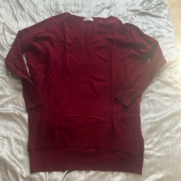 Burgundy V neck sweater - Picture 1 of 2